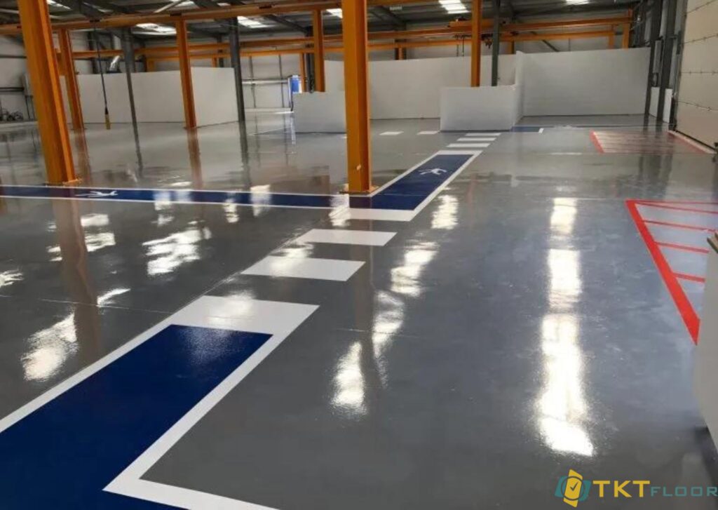 Image of polyaspartics floor quality after finishing