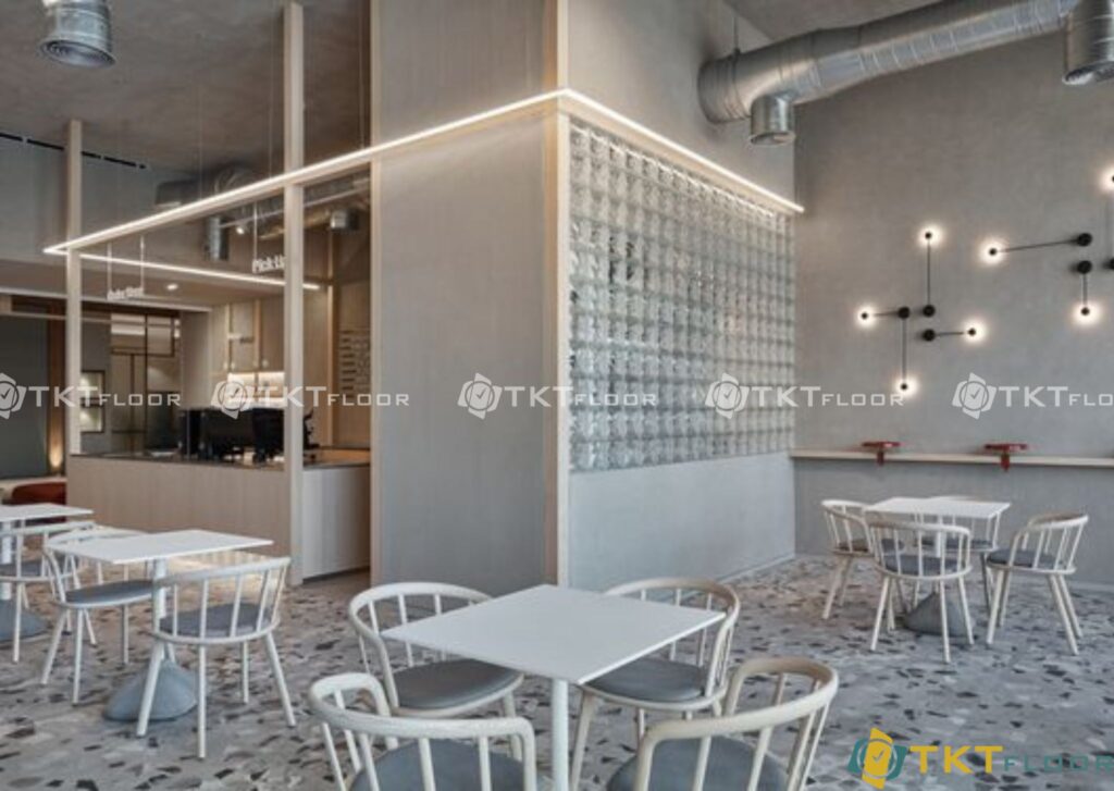 Hình ảnh sàn terrazzo quán cafe