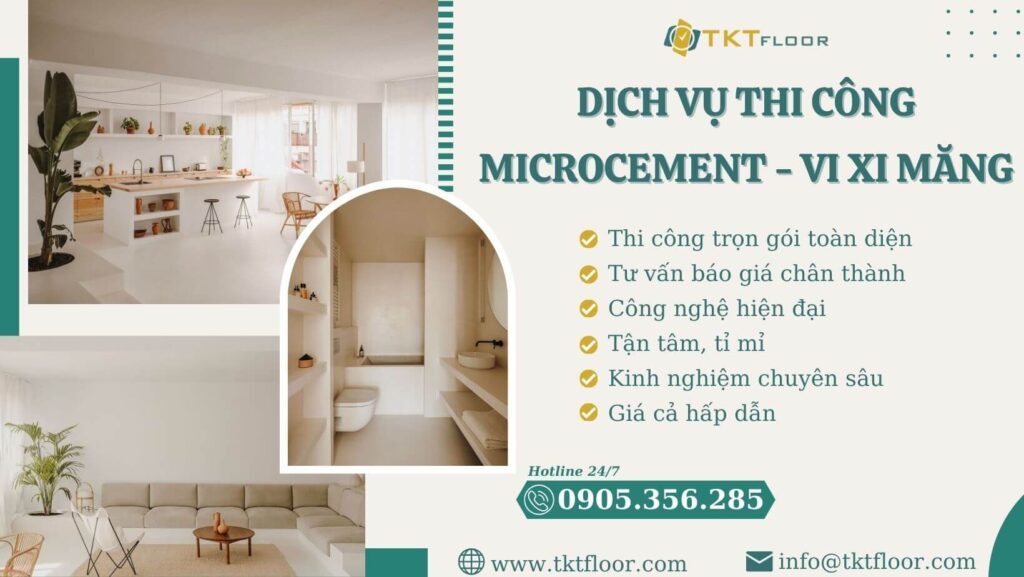 banner giới thiệu dịch vụ thi công microcement vi xi măng